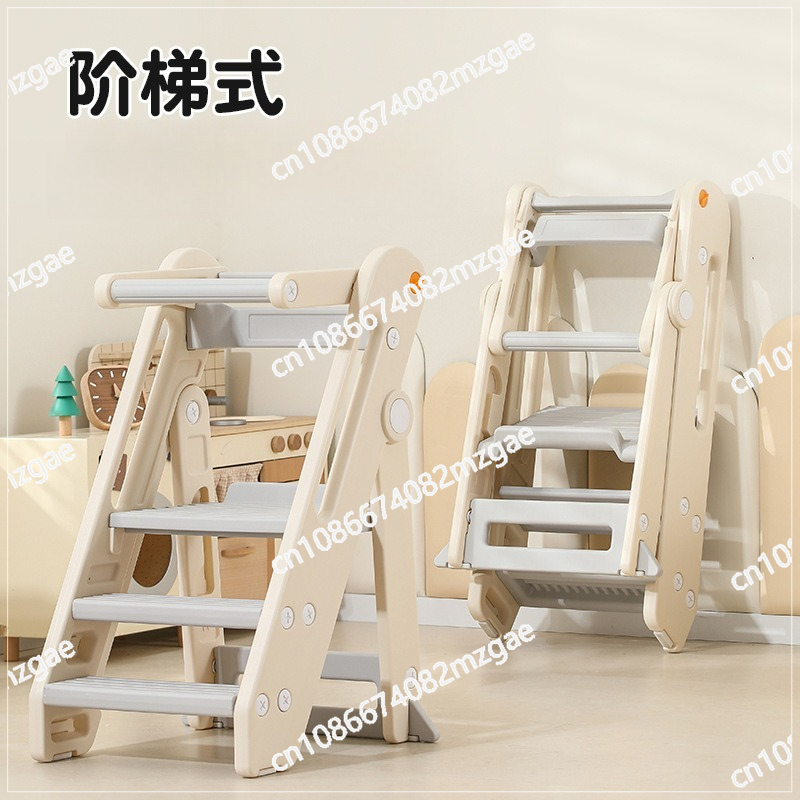Toddler Learning Tower - Faltbarer Praktischer Lernturm Waschbecken-Tritthocker, Kinder-Tritthocker zum