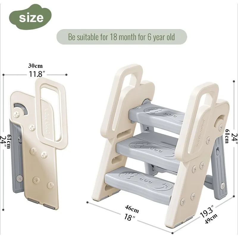 3-Stufen-Hocker mit Griffen, r – Toddler Learning Tower Bewertung und Preis