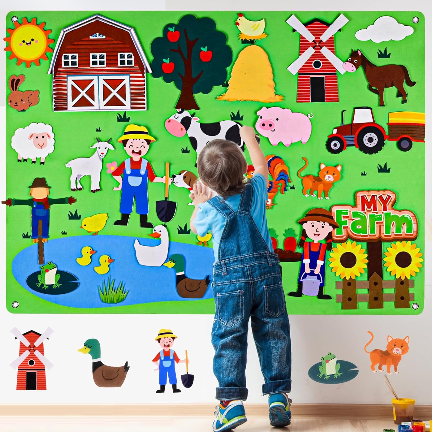 Bauernhoftiere, Filzgeschichte – Toddler Learning Tower Bewertung und Preis