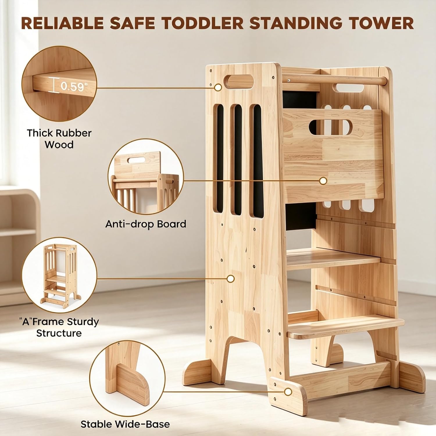 Kleinkind-Lernturm, Holz-Küche – Toddler Learning Tower Bewertung und Preis