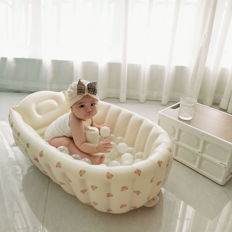 1PC Cartoon Aufblasbare Badewa – Baby Products For Bathing Bewertung und Preis