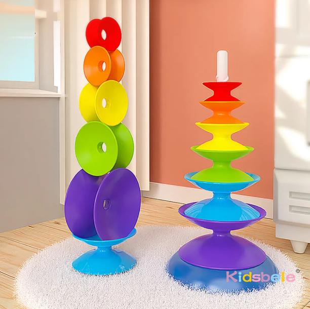 Regenbogen-Drehstapelspielzeug – Toddler Learning Tower Bewertung und Preis